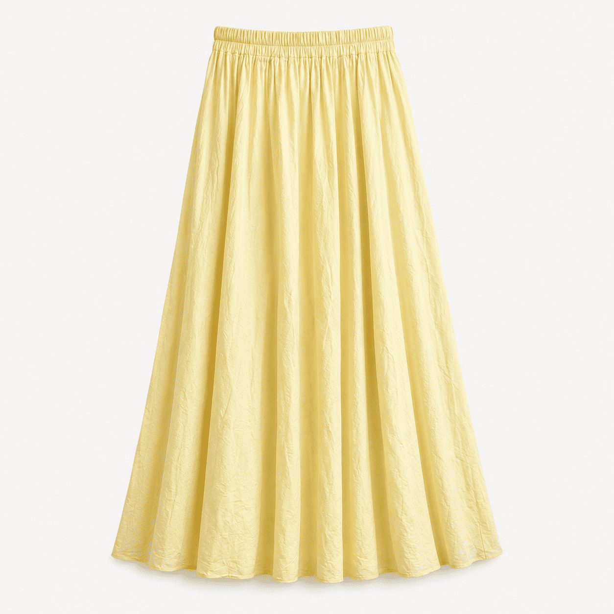 Falda Midi de Gasa Amarilla