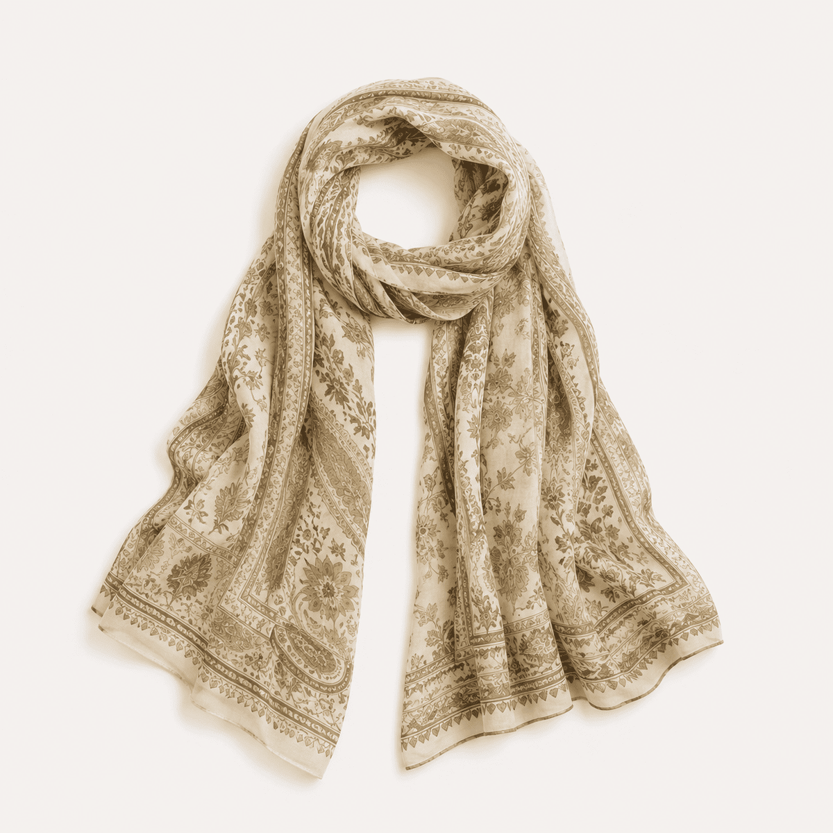 Pañuelo Floral Paisley Beige